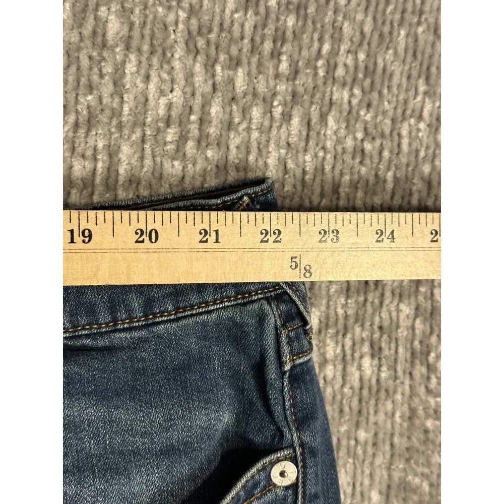 True Religion Jeans Mens 44x32 Ricky Relaxed Skinny Flap Med Blue Wash Denim